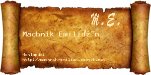 Machnik Emilián névjegykártya